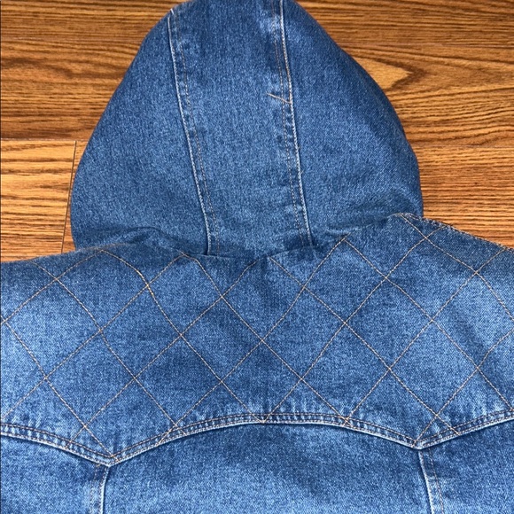 Vintage 90s Aztec Southwest Boho Oversized Denim Lined Outbrook Womens L Coat - Picture 13 of 13